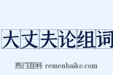 大丈夫论组词是什么意思的图片